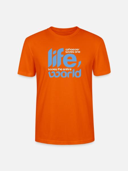 Wer auch immer ein Leben rettet, - Stanley/Stella Unisex Bio-T-Shirt CRAFTER - Tieforange