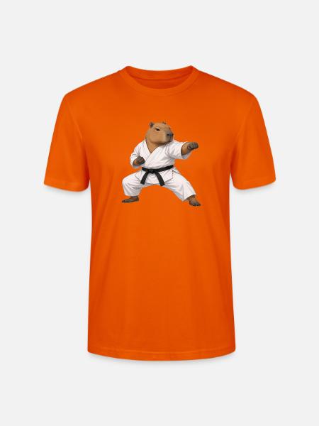 Capybara macht Karate  - Stanley/Stella Unisex Bio-T-Shirt CRAFTER - Tieforange