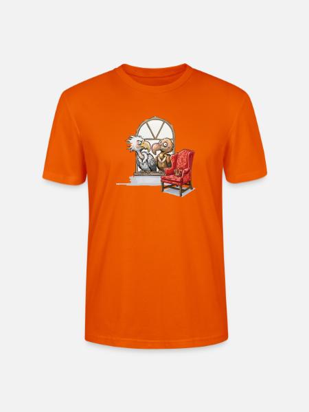Vogelduett am Fenster - Stanley/Stella Unisex Bio-T-Shirt CRAFTER - Tieforange