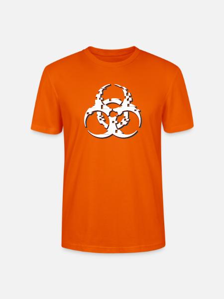 Biohazard-Glitch-Symbol - Stanley/Stella Unisex Bio-T-Shirt CRAFTER - Tieforange