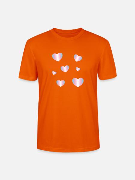 Trans Flag Hearts - Stanley/Stella Unisex Bio-T-Shirt CRAFTER - Tieforange