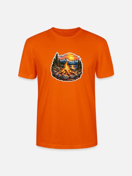 Lagerfeuer am Bergsee - Stanley/Stella Unisex Bio-T-Shirt CRAFTER - Tieforange