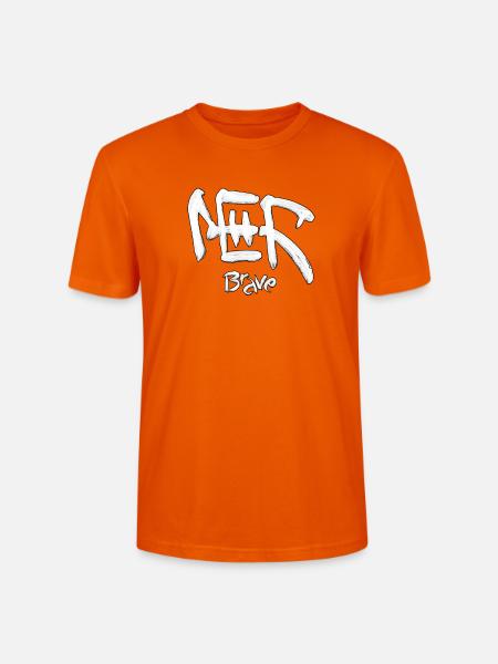 Tapferer Symbol-Pinselstrich auf Schwarz - Stanley/Stella Unisex Bio-T-Shirt CRAFTER - Tieforange