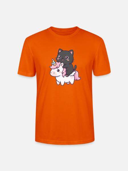 Katze auf Einhorn - Stanley/Stella Unisex Bio-T-Shirt CRAFTER - Tieforange