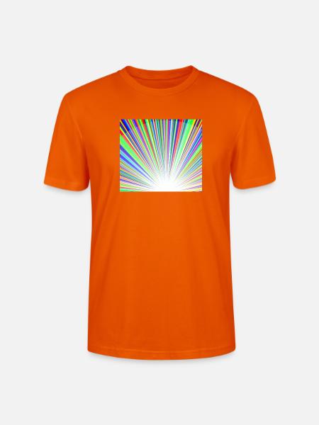 Leuchtendes Regenbogen-Sonnenstrahlmuster - Stanley/Stella Unisex Bio-T-Shirt CRAFTER - Tieforange