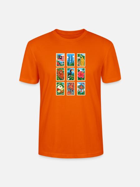 Malaysia Briefmarken - Stanley/Stella Unisex Bio-T-Shirt CRAFTER - Tieforange