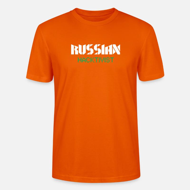 Russian Hacktivist Cyber Security Design - Stanley/Stella CRAFTER Unisex Organic T-Shirt - bright orange