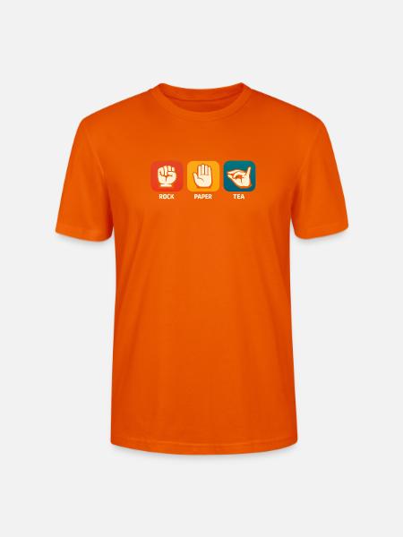 Rock Paper Tea Lustiger Teetrinker Tee - Stanley/Stella Unisex Bio-T-Shirt CRAFTER - Tieforange