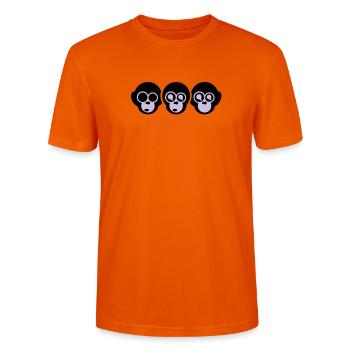 die drei affen - Stanley/Stella Unisex Bio-T-Shirt CRAFTER - Tieforange - Vorne - Alina (178cm) & Michal (187cm)