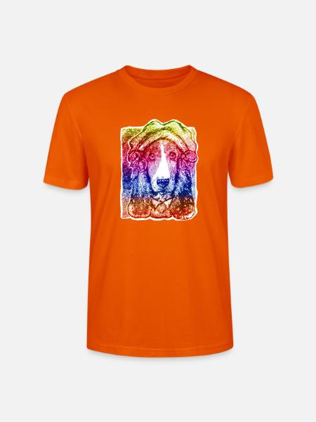 Hund-Dame mit Haube (Regenbogen) - Stanley/Stella Unisex Bio-T-Shirt CRAFTER - Tieforange