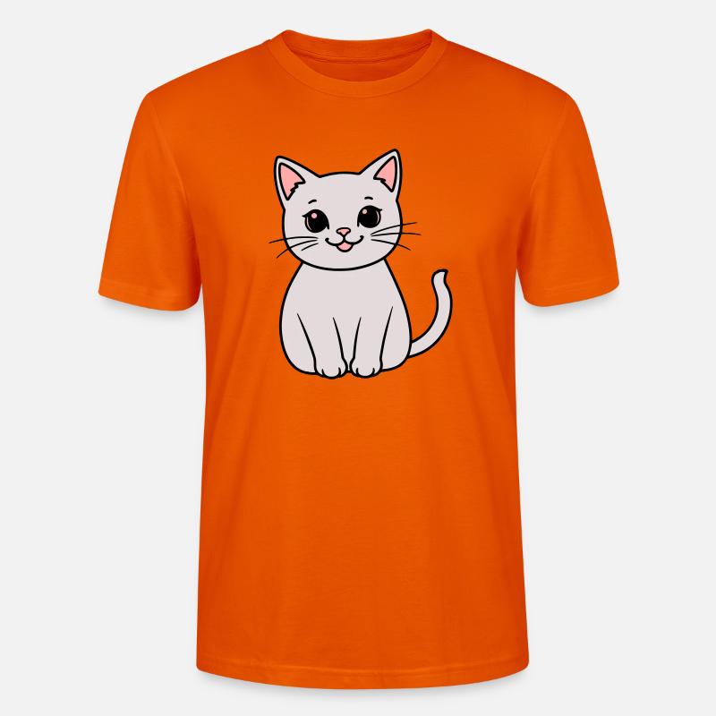 graues Kätzchen - Stanley/Stella Unisex Bio-T-Shirt CRAFTER - Tieforange