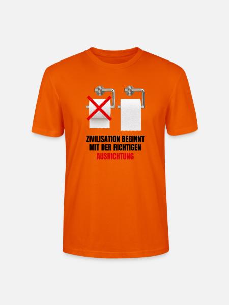 Zivilisation beginnt mit der richtigen Ausrichtung - Stanley/Stella Unisex Bio-T-Shirt CRAFTER - Tieforange