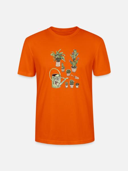 Grünes Pflanzenparadies Topfpflanzen - Stanley/Stella Unisex Bio-T-Shirt CRAFTER - Tieforange