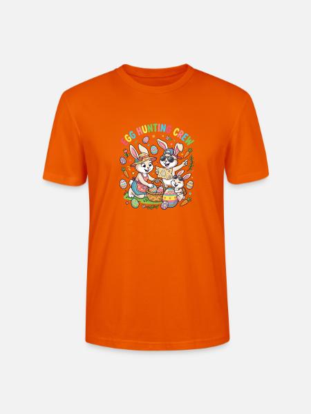 Hoster Bunny Family - Egg Collector - Stanley/Stella CRAFTER Unisex Organic T-Shirt - bright orange