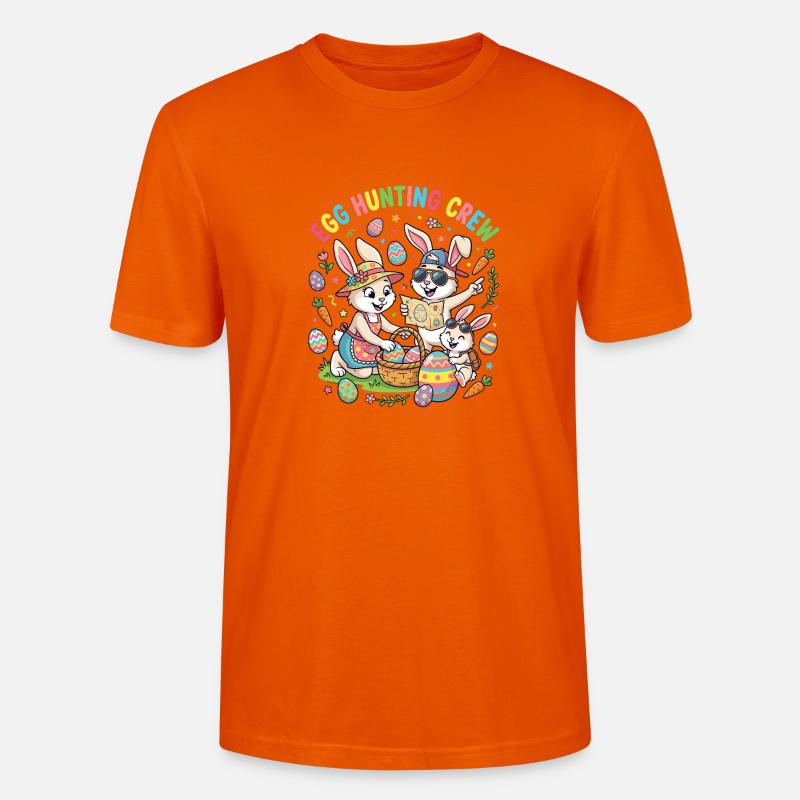 Hosterhasen Familie -Eier Sammler - Stanley/Stella Unisex Bio-T-Shirt CRAFTER - Tieforange
