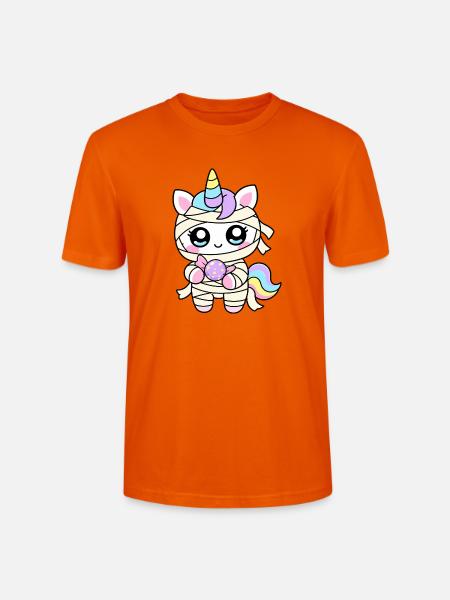 Einhorn-Mumie - Stanley/Stella Unisex Bio-T-Shirt CRAFTER - Tieforange