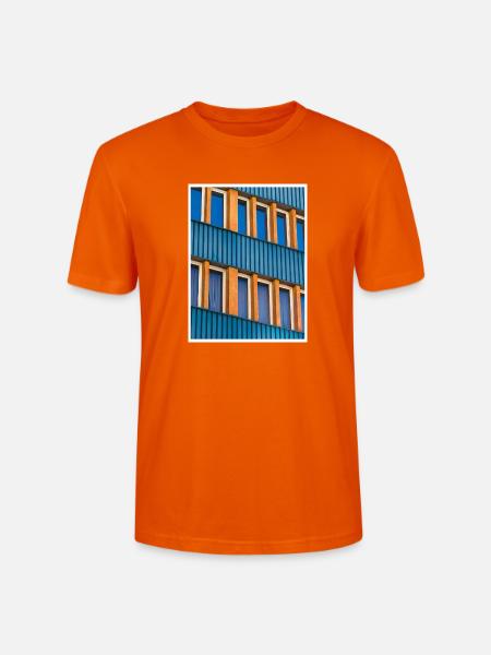 BLAU / ORANGE. - Stanley/Stella Unisex Bio-T-Shirt CRAFTER - Tieforange