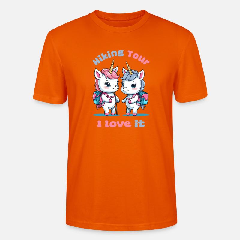 Süße Wanderer Einhörner - Stanley/Stella Unisex Bio-T-Shirt CRAFTER - Tieforange