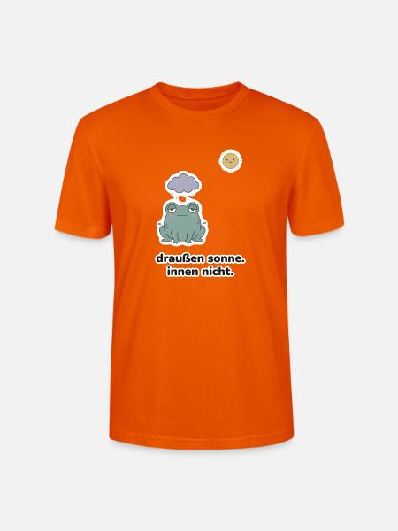draußen sonne. innen nicht. – Frosch Meme - Stanley/Stella Unisex Bio-T-Shirt CRAFTER - Tieforange