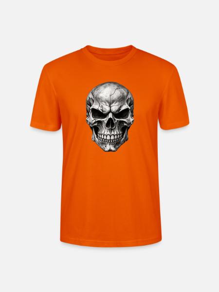 Riss Schädel Muster - Stanley/Stella Unisex Bio-T-Shirt CRAFTER - Tieforange