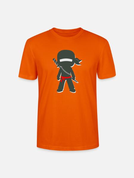 Ninja-Schatten mit Schwert - Stanley/Stella Unisex Bio-T-Shirt CRAFTER - Tieforange