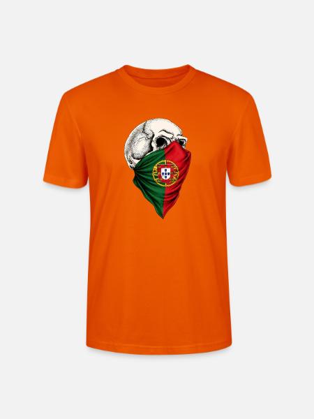Portugiesischer Flaggenschädel - Stanley/Stella Unisex Bio-T-Shirt CRAFTER - Tieforange