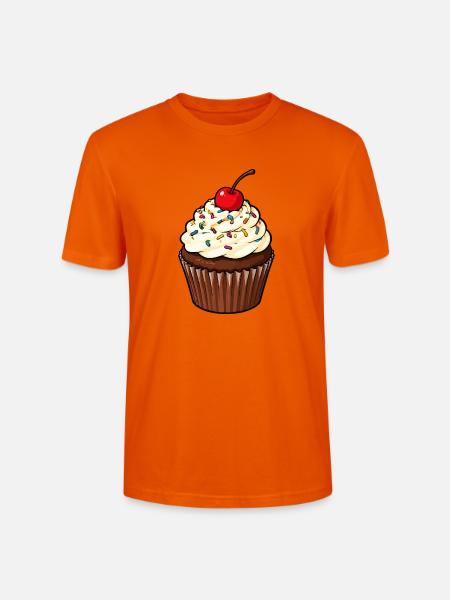 Kirsche und Streusel Cupcake - Stanley/Stella Unisex Bio-T-Shirt CRAFTER - Tieforange