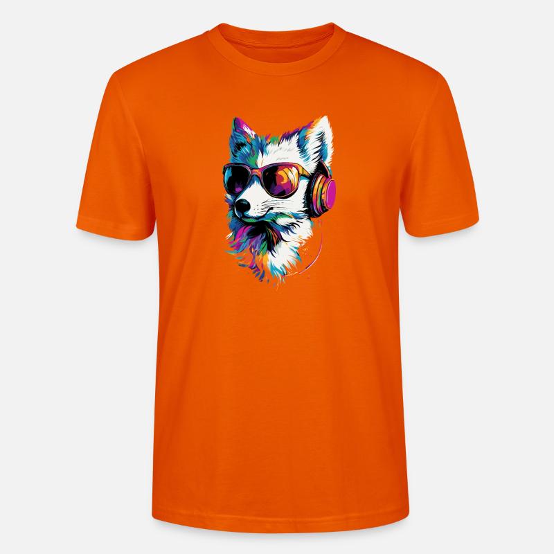 Polarfuchs Schneefuchs Eisfuchs Süßer Weißer Fuchs - Stanley/Stella Unisex Bio-T-Shirt CRAFTER - Tieforange