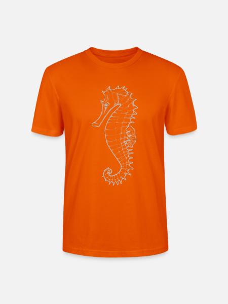 Seepferdchen Silhouette - Stanley/Stella Unisex Bio-T-Shirt CRAFTER - Tieforange