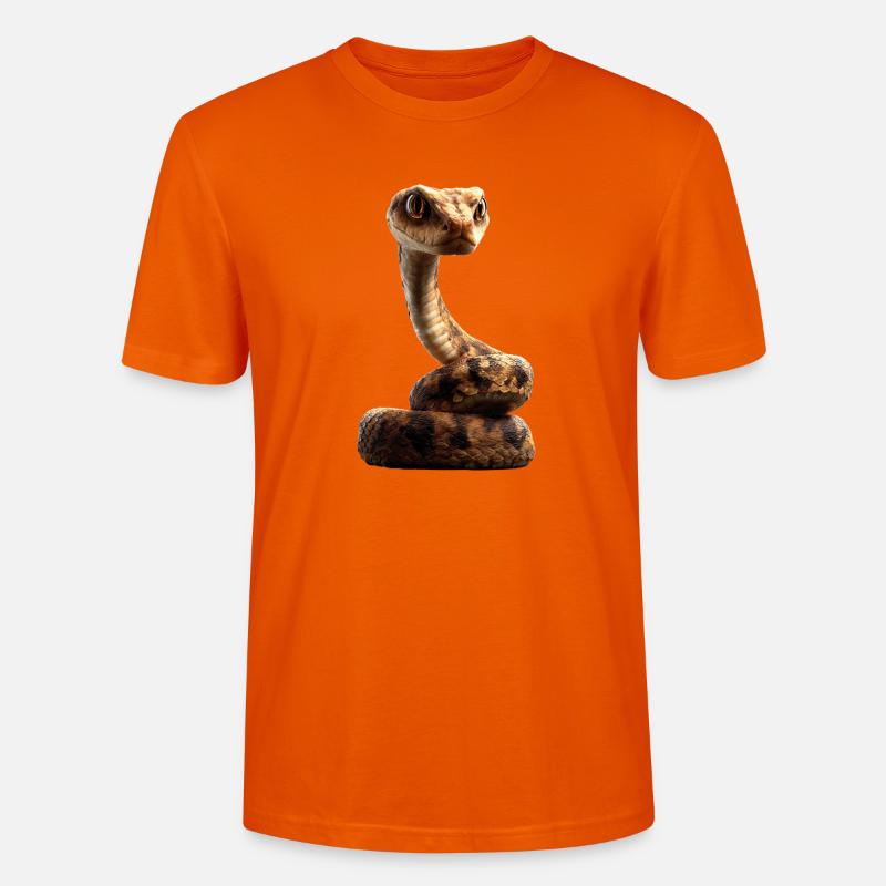 snake, python, cobra, rattlesnake, snakes - Stanley/Stella CRAFTER Unisex Organic T-Shirt - bright orange