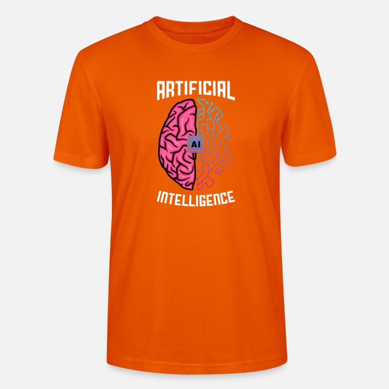 Artificial Intelligence Brain Tech Design - Stanley/Stella CRAFTER Unisex Organic T-Shirt - bright orange