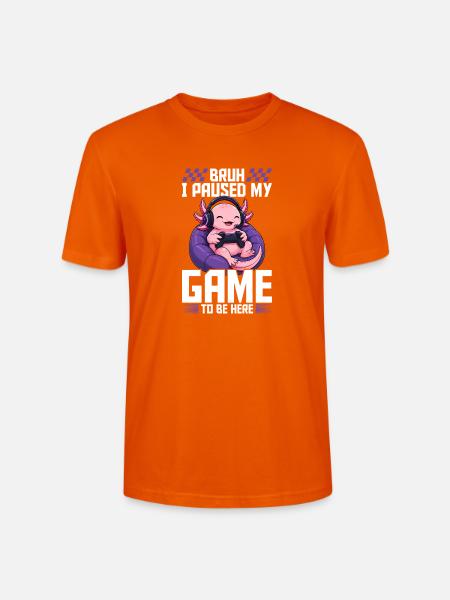 Funny Axolotl Gamer Gaming - Stanley/Stella Unisex Bio-T-Shirt CRAFTER - Tieforange