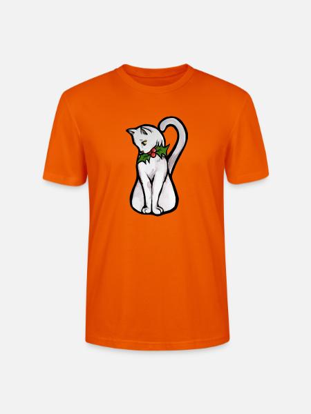 Winter-Stechpalmenkatzen-Aquarell - Stanley/Stella Unisex Bio-T-Shirt CRAFTER - Tieforange