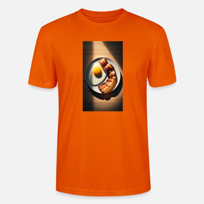 Bacon and eggs - Stanley/Stella CRAFTER Unisex Organic T-Shirt - bright orange