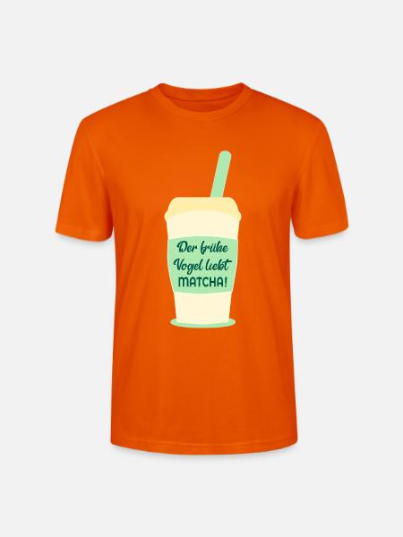 Vogel Matcha lieben - Stanley/Stella Unisex Bio-T-Shirt CRAFTER - Tieforange