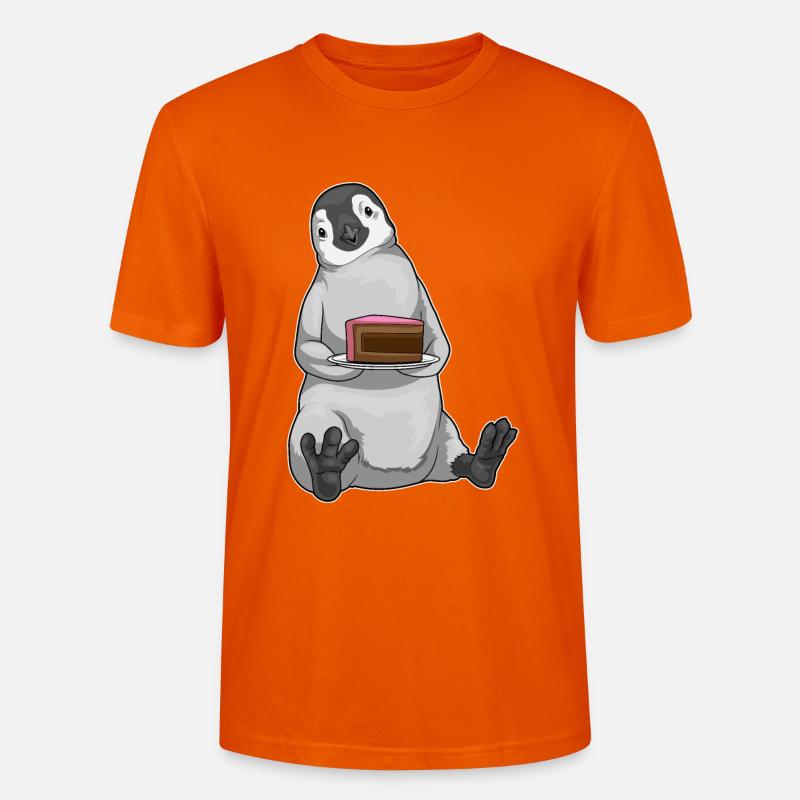 Pinguin Kuchen - Stanley/Stella Unisex Bio-T-Shirt CRAFTER - Tieforange