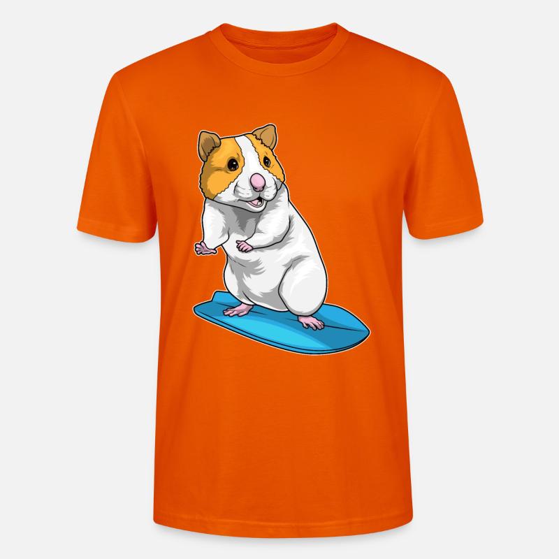 Hamster Surfer Surfbrett - Stanley/Stella Unisex Bio-T-Shirt CRAFTER - Tieforange