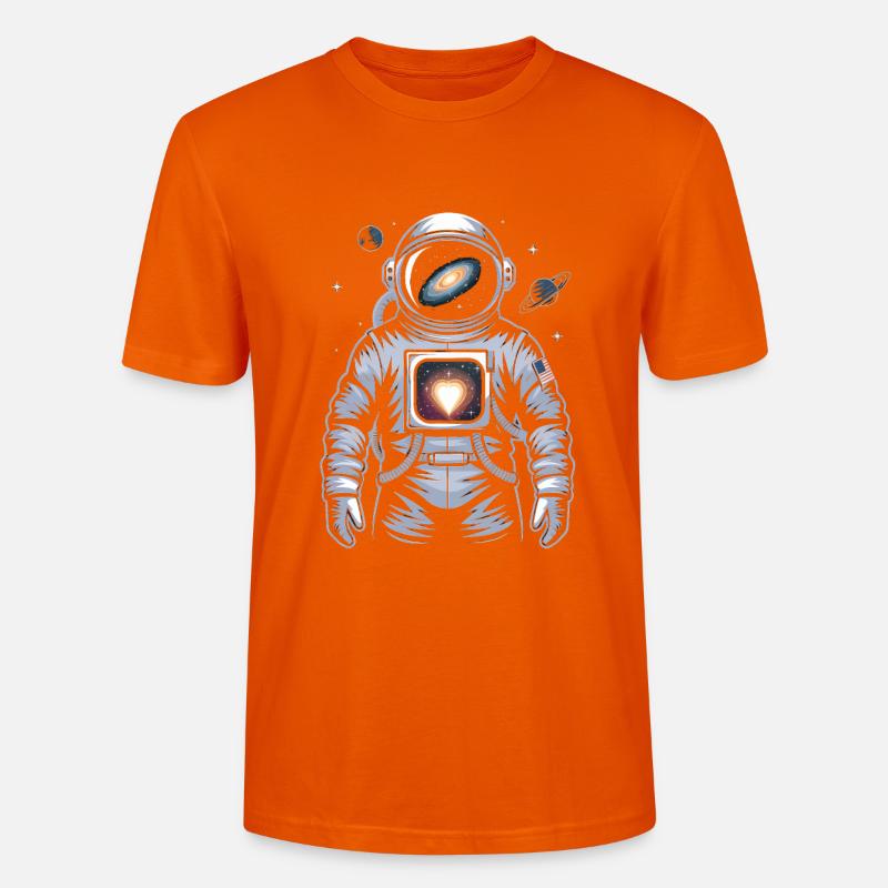 Conception d’astronaute de cœur de l’espace - T-shirt bio CRAFTER Stanley Stella Unisexe - orange profond