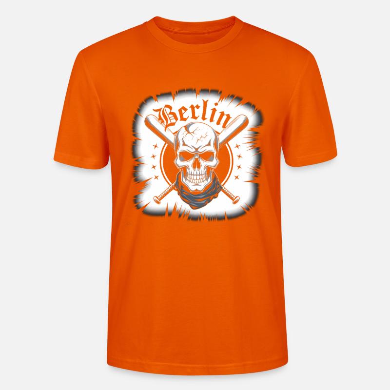 Conception d’épées croisées crâne de Berlin - T-shirt bio CRAFTER Stanley Stella Unisexe - orange profond