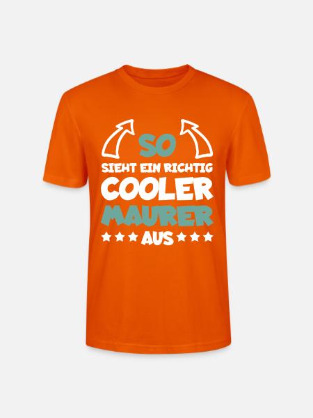 Richtig Cooler Maurer Lustiger Spruch Geschenk - Stanley/Stella Unisex Bio-T-Shirt CRAFTER - Tieforange