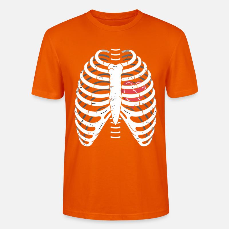Panier à côtes avec cœur - T-shirt bio CRAFTER Stanley Stella Unisexe - orange profond