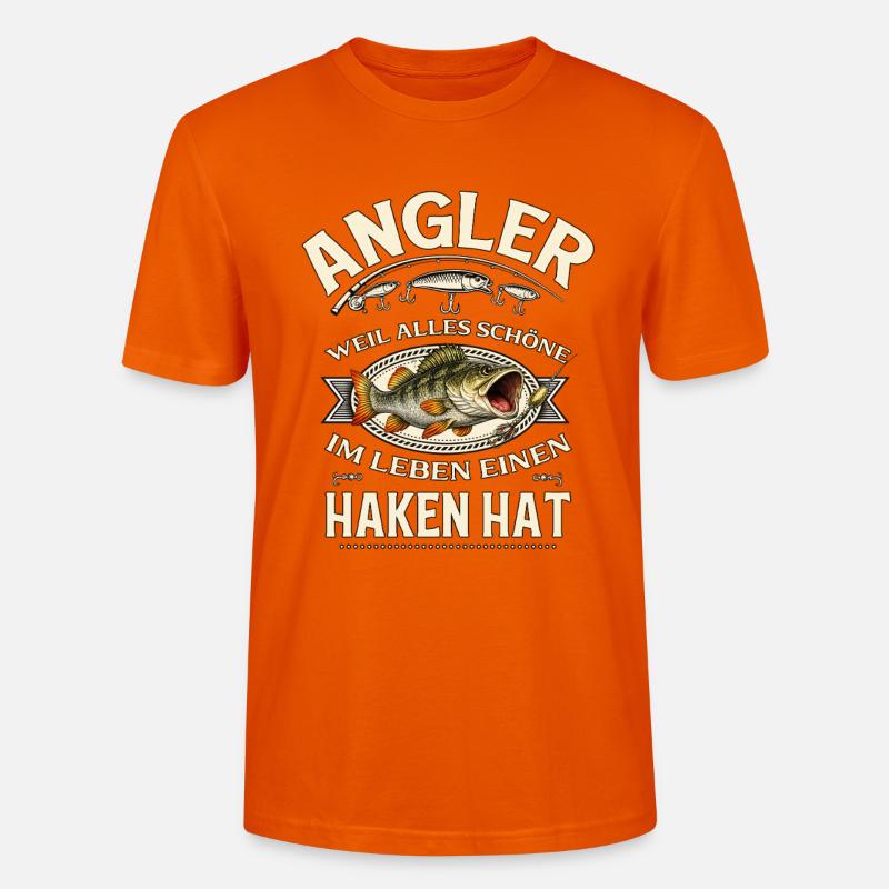Angeln Geschenk Mann Angler Geschenkidee - Stanley/Stella Unisex Bio-T-Shirt CRAFTER - Tieforange