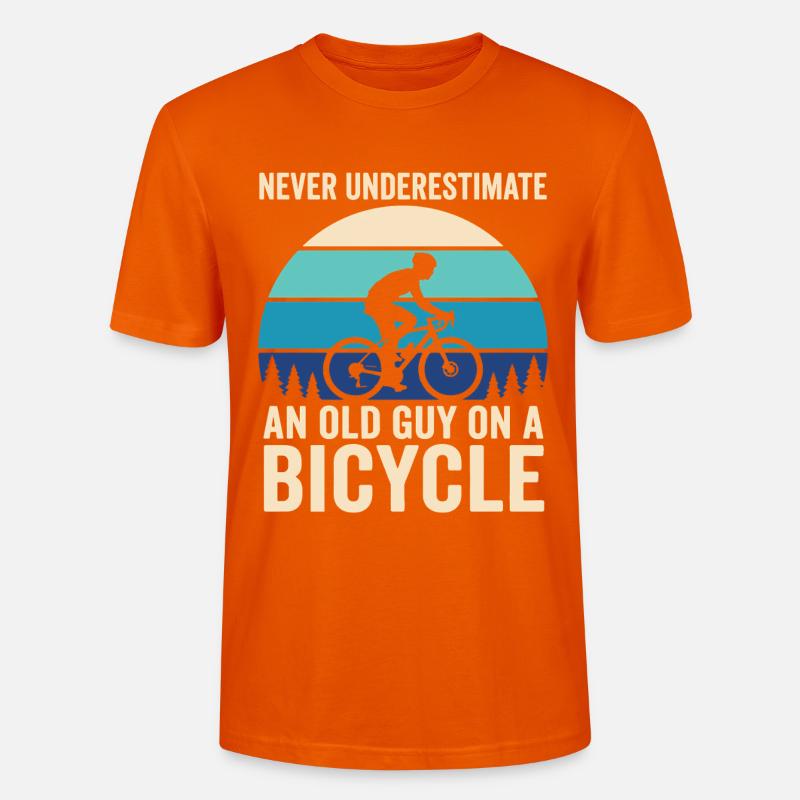 Never Underestimate Old Guy Bicycle - Stanley/Stella Unisex Bio-T-Shirt CRAFTER - Tieforange