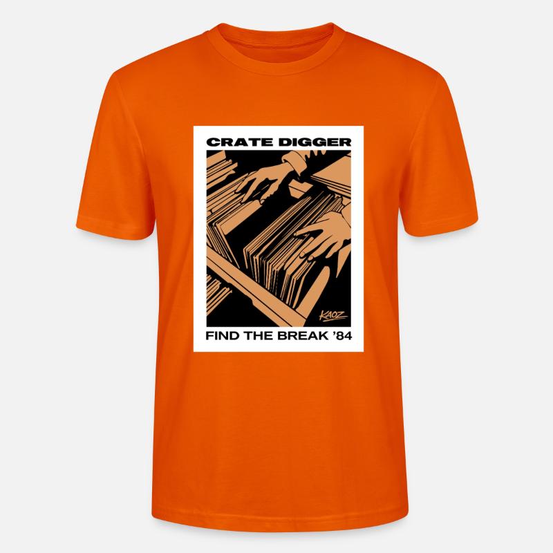 Affiche vinyle Crate Digger 84 - T-shirt bio CRAFTER Stanley Stella Unisexe - orange profond