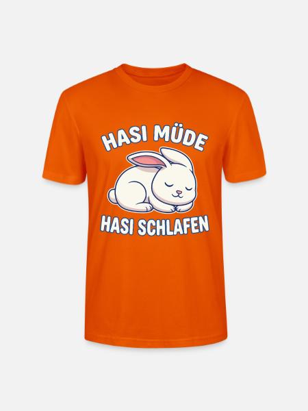 Hasi Müde Hasi Schlafen Hase  - Stanley/Stella Unisex Bio-T-Shirt CRAFTER - Tieforange