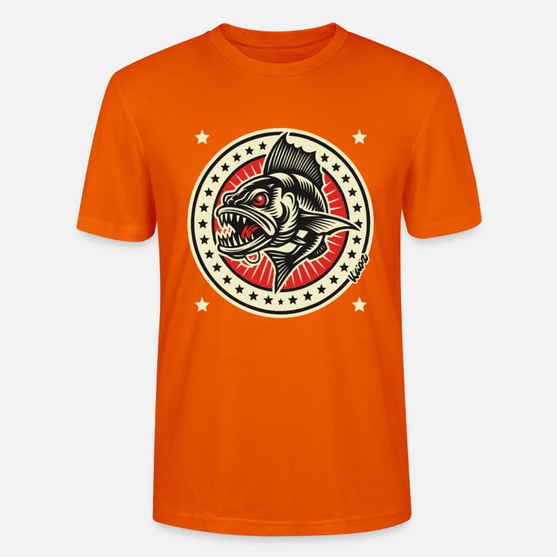Barracuda-Abzeichen - Stanley/Stella Unisex Bio-T-Shirt CRAFTER - Tieforange