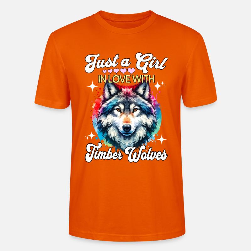 Grauwolf Mädchen Timber Wolf - Stanley/Stella Unisex Bio-T-Shirt CRAFTER - Tieforange
