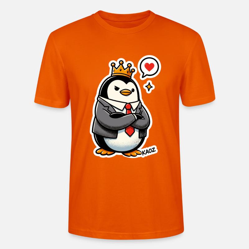 Gekrönter Pinguin - Stanley/Stella Unisex Bio-T-Shirt CRAFTER - Tieforange