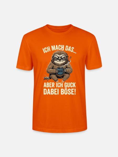 Faultier Böser Blick Kaffee - Stanley/Stella Unisex Bio-T-Shirt CRAFTER - Tieforange