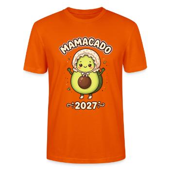Mamacado 2027 Avocado Mama - Stanley/Stella CRAFTER Unisex Organic T-Shirt - bright orange - Front - Alina (178cm) & Michal (187cm)